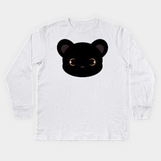 Cute Black Leopard Kids Long Sleeve T-Shirt